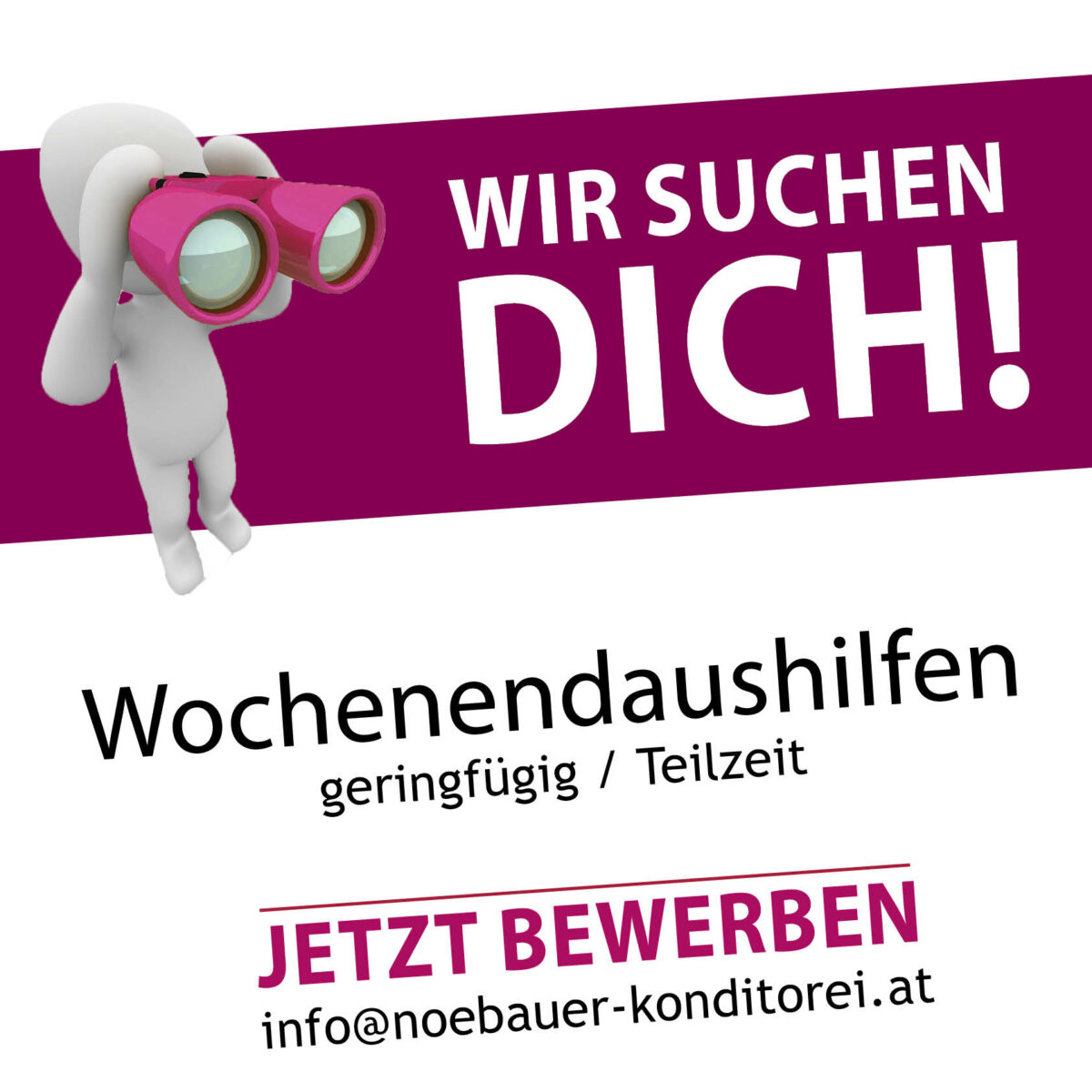 Wochenendaushilfen gesucht - Konditorei Nöbauer